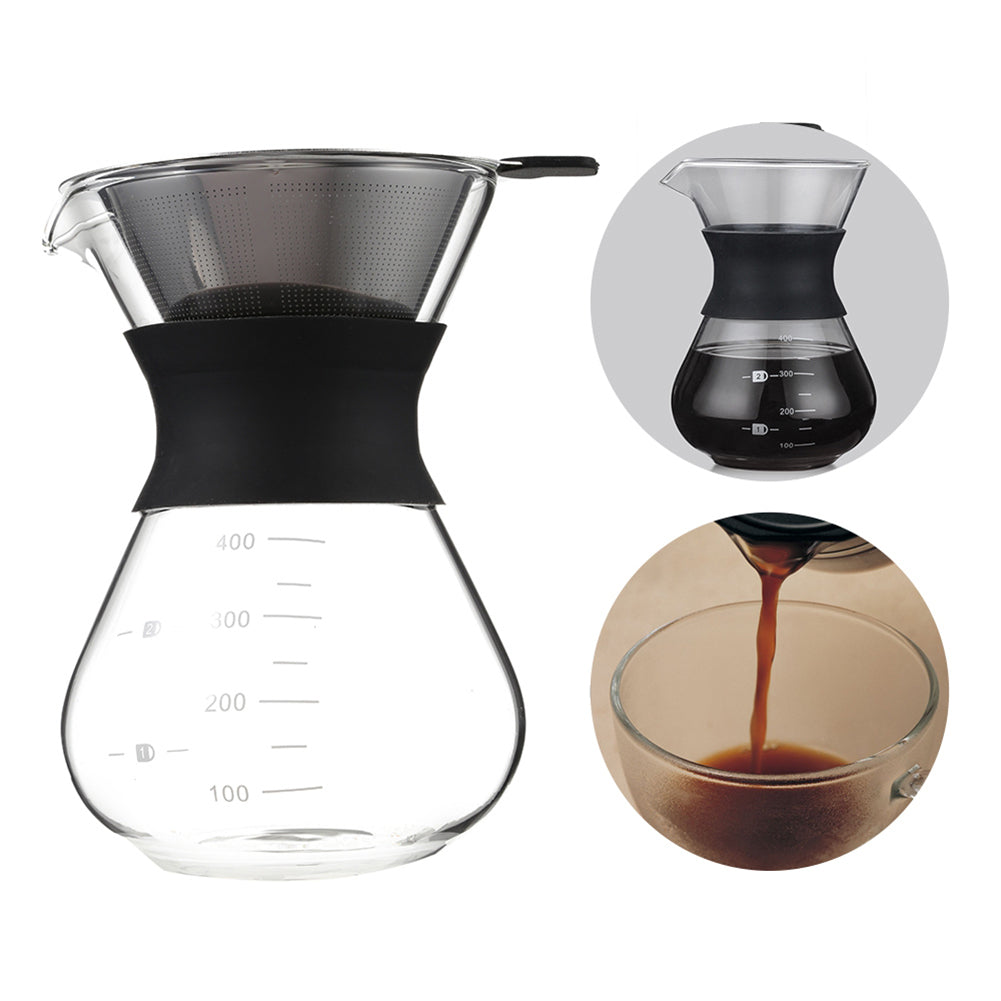 200ml/400ml Paperless Pour Over Coffee Dripper Reusable Stainless Steel Coffee Filter Coffee Brewing Tools