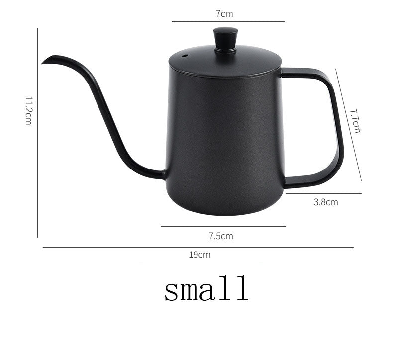 Household coffee hand brewing pot with narrow mouth and long mouth coffee pot with lid